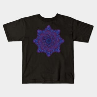 Blue Mandala made with oval shapes Kids T-Shirt